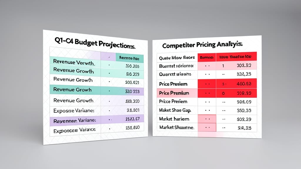 Comparative Side-by-Side Data Tables