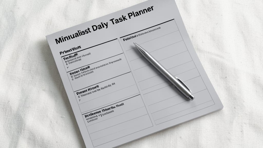 Minimalist Daily Task Planner