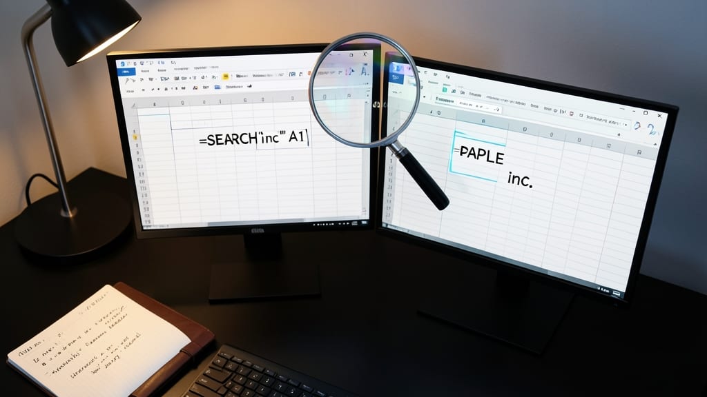 SEARCH and FIND for Locating Text Within Cells